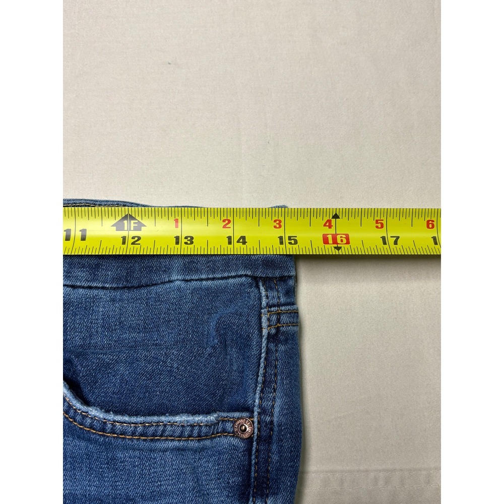 7 For All Mankind A Pocket Flare Jeans Medium Wash Blue Denim Womens Size 31X33 - Picture 9 of 13